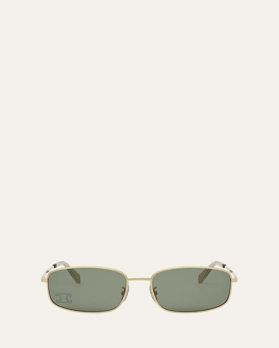 Embellished Triomphe Metal Rectangle Sunglasses