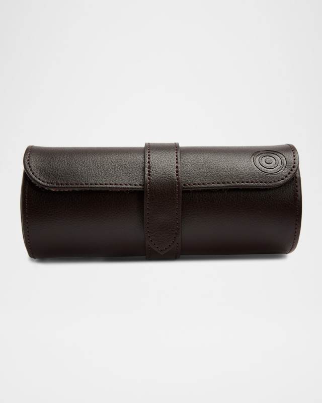 X WM Brown Watch Roll With Cigar Case