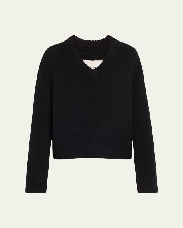 Aletta V-Neck Cashmere Knit Sweater