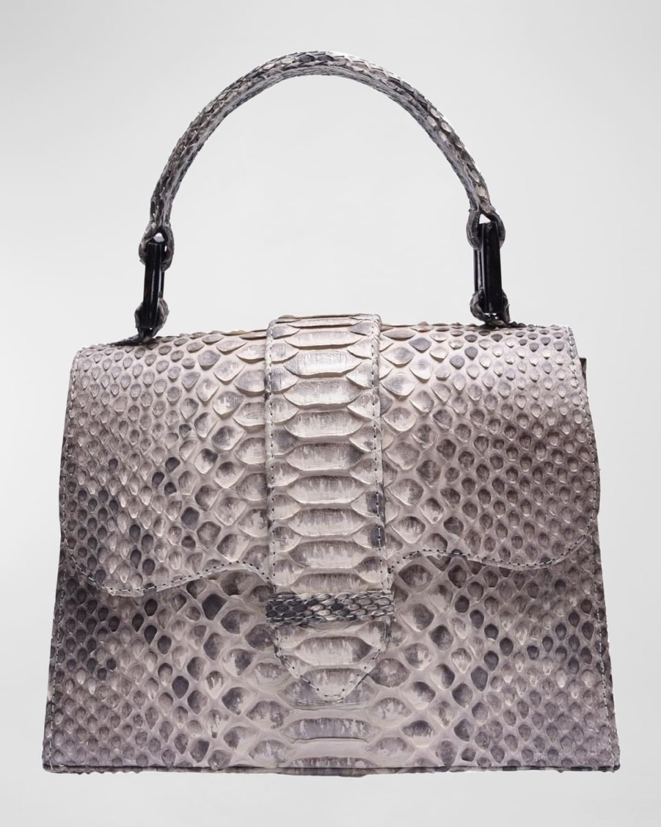 La Marguerite Mini Python Top-Handle Bag