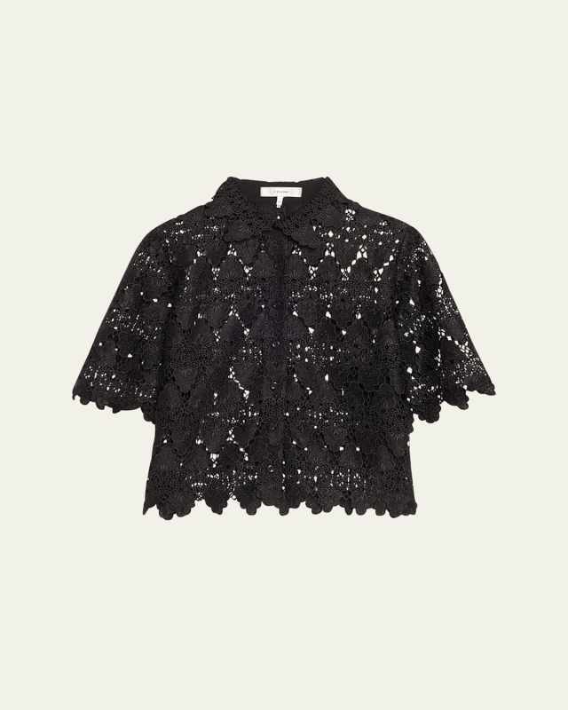 Lace Button-Front Shirt
