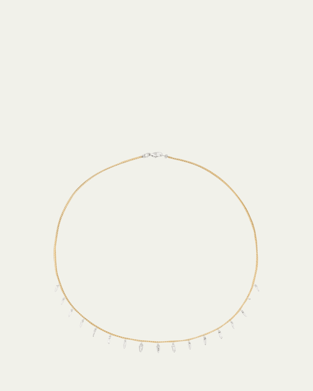 18K Gold Together Necklace with Diamond Fringe
