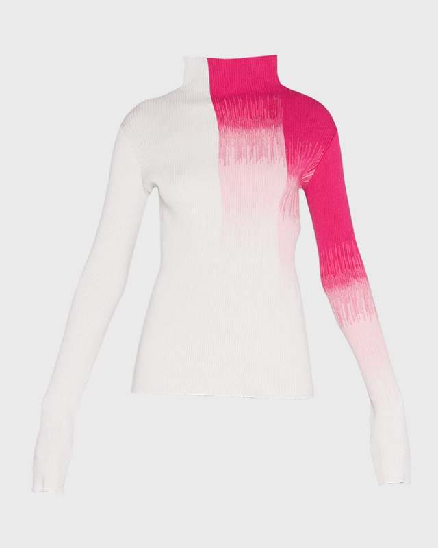 Ribbed Ombre Turtleneck Sweater
