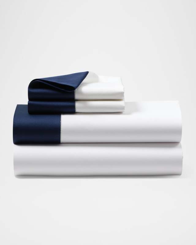 Organic Sateen Border Flat Sheet, QUEEN