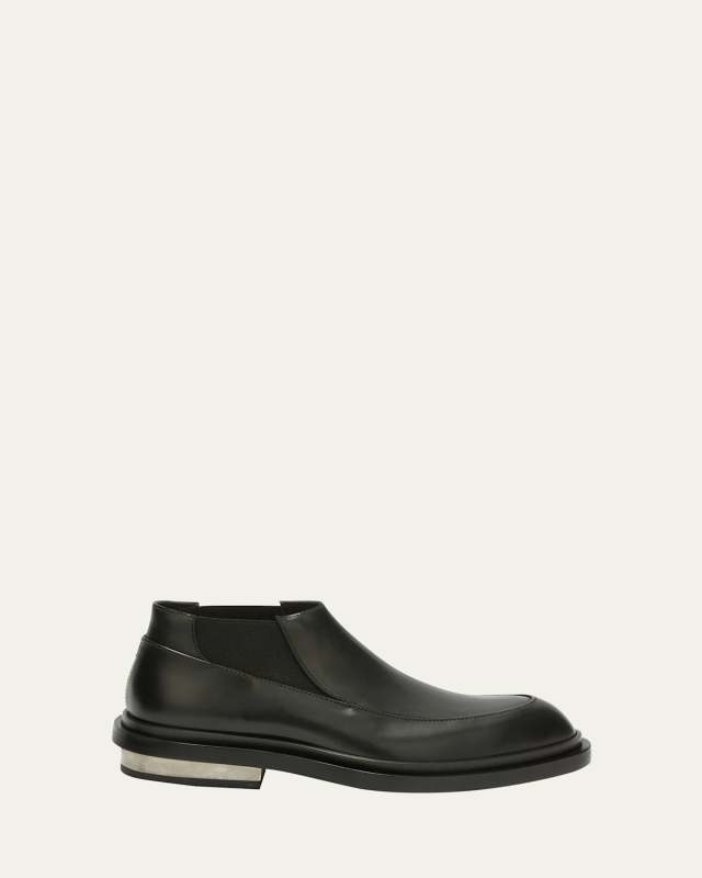 Leather Short Chelsea Booties
