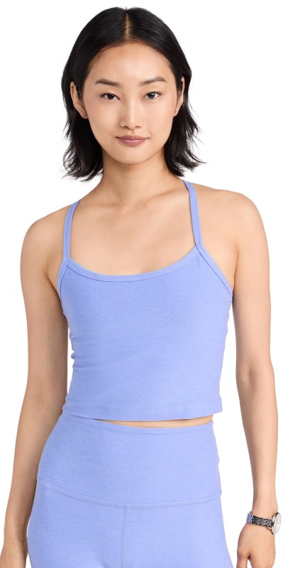 Beyond Yoga Spacedye Slim Racerback Cropped Tank Periwinkle Cloud Heather