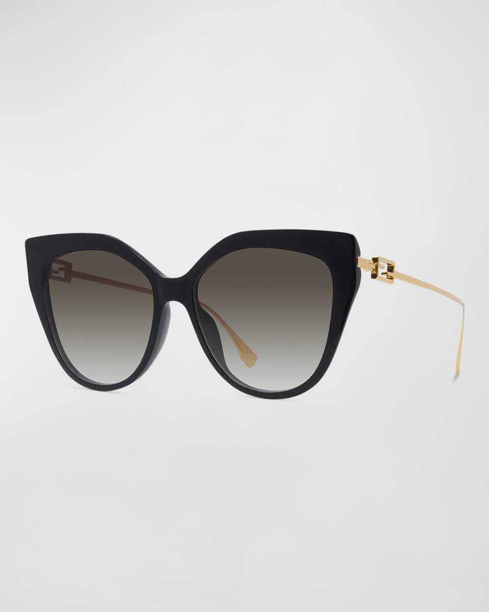 Iconic Baguette Metal Cat-Eye Sunglasses