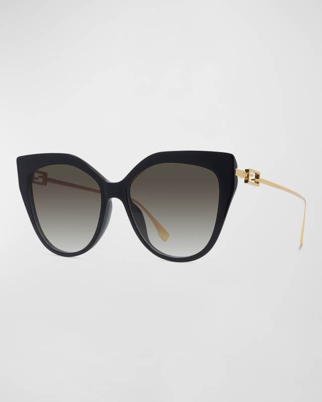 Iconic Baguette Metal Cat-Eye Sunglasses
