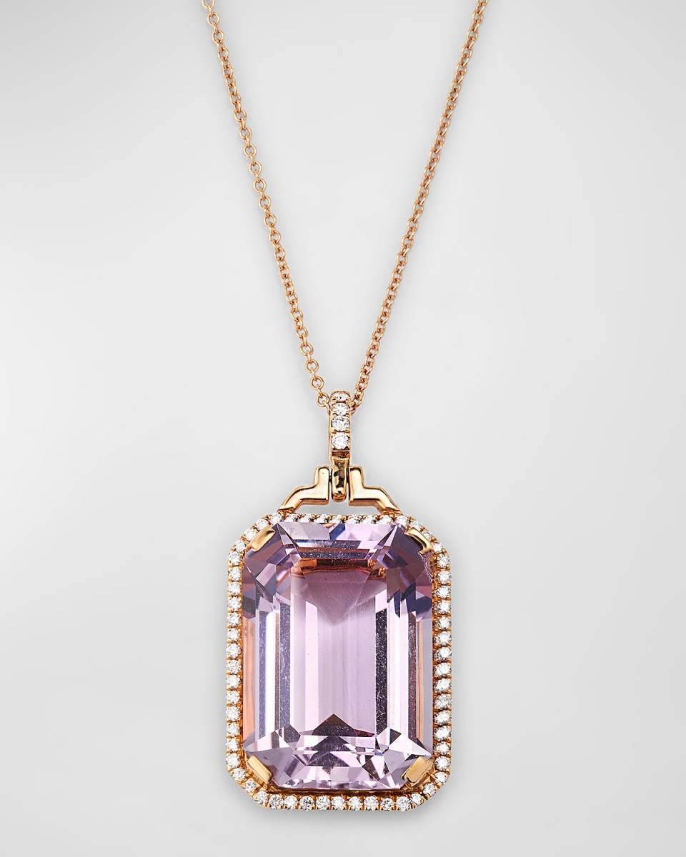 Gossip 18K Rose Gold Lavender Amethyst & Diamond Necklace