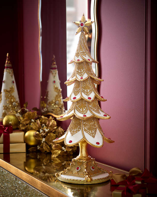 27" Gold Sculpted Tabletop Tree