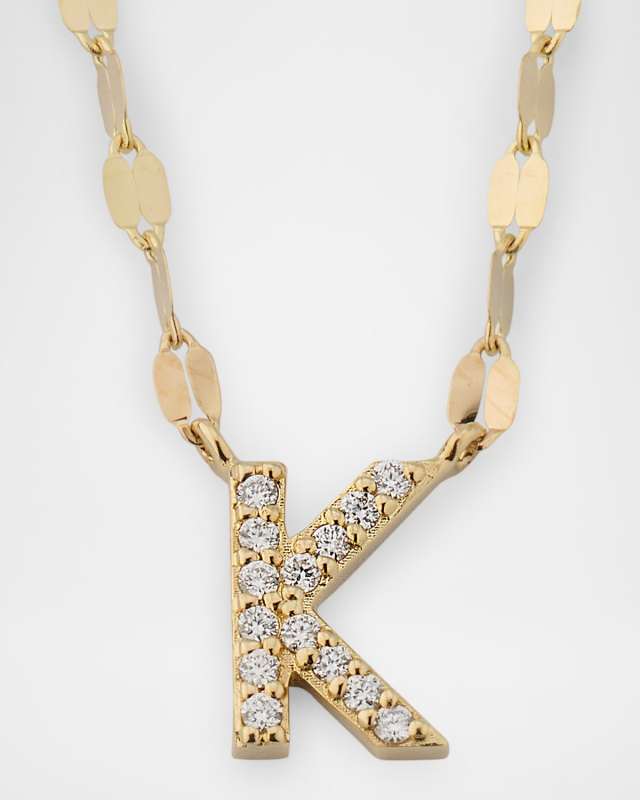 Flawless Mini Intial Pendant Necklace with Jump Ring, 16-18"L