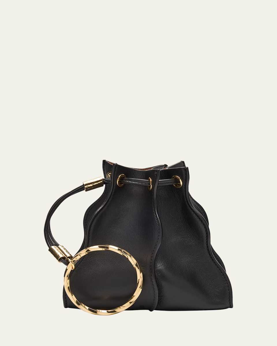 Adria Pleated Wave Pochette Bucket Bag