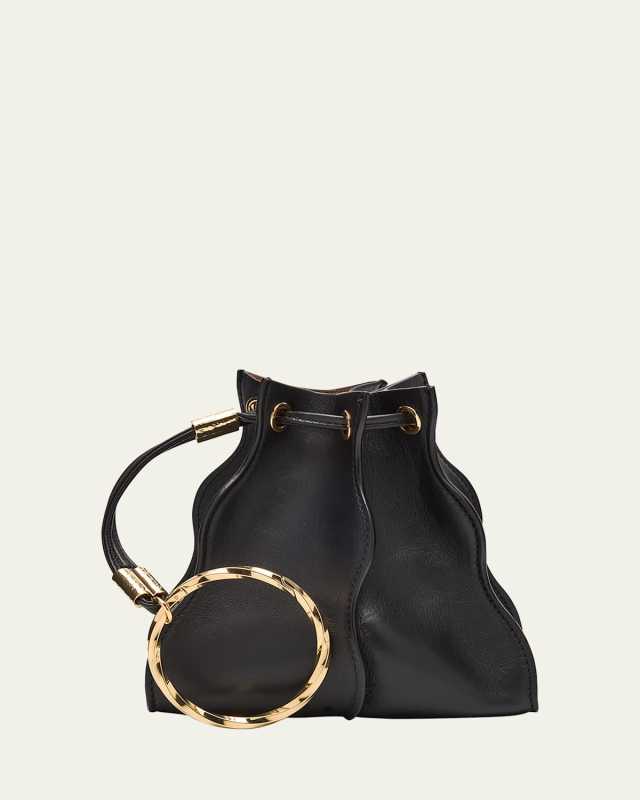 Adria Pleated Wave Pochette Bucket Bag