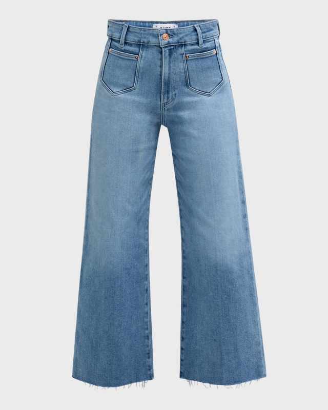 Anessa Jeans with Inset Patch Pockets and Raw Hem