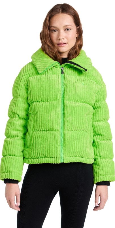 Perfect Moment Jumbo Cord Down Jacket Pear Green
