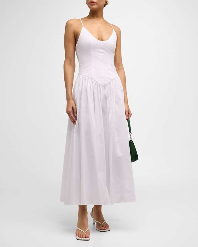 Dena Bustier Cotton Poplin Dress