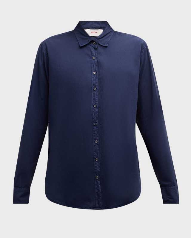 Beau Button-Down Silk Crepe De Chine Shirt