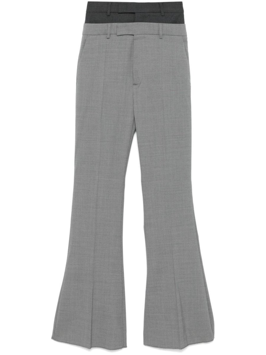 layered-effect flared trousers
