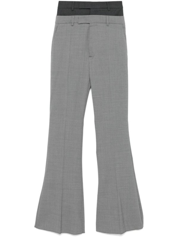 layered-effect flared trousers