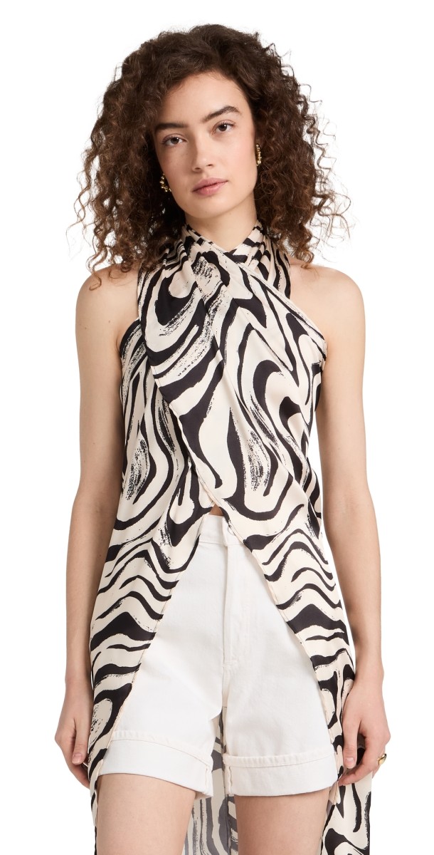 The Lulo Project Cami Top Zebra Dunis Black Multi