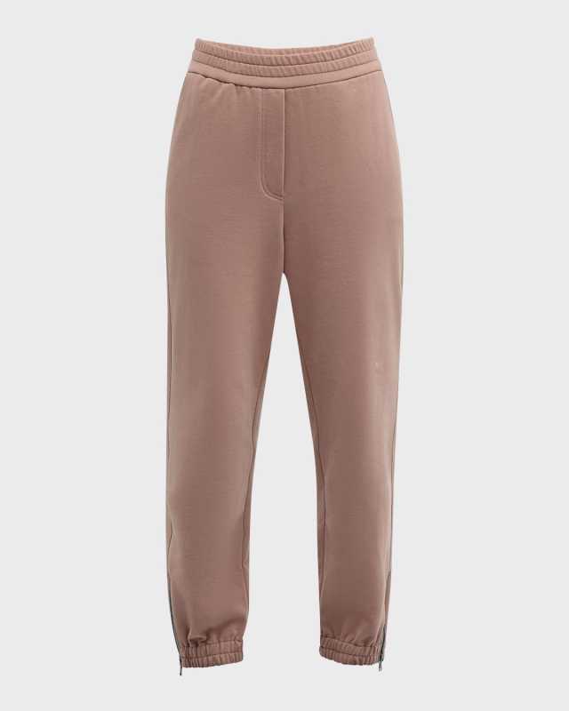 Cotton Felpa Joggers with Zipper Cuffs