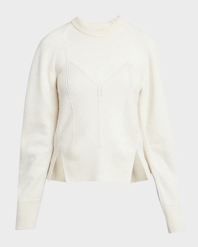 Cashmere-Blend Corset Seam Sweater