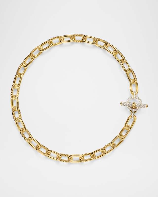 Madison Toggle Necklace with Diamonds in 18K Gold, 11mm