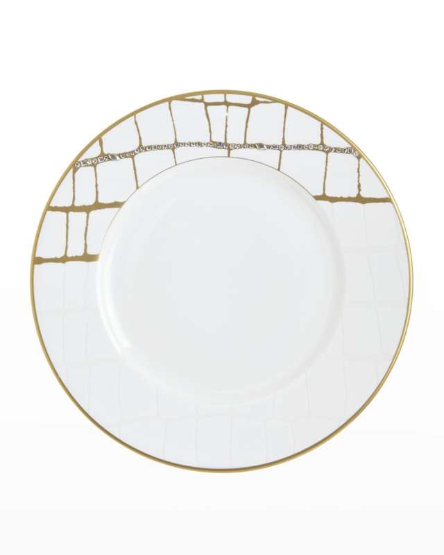 Alligator Salad/Dessert Plate with Crystal Details