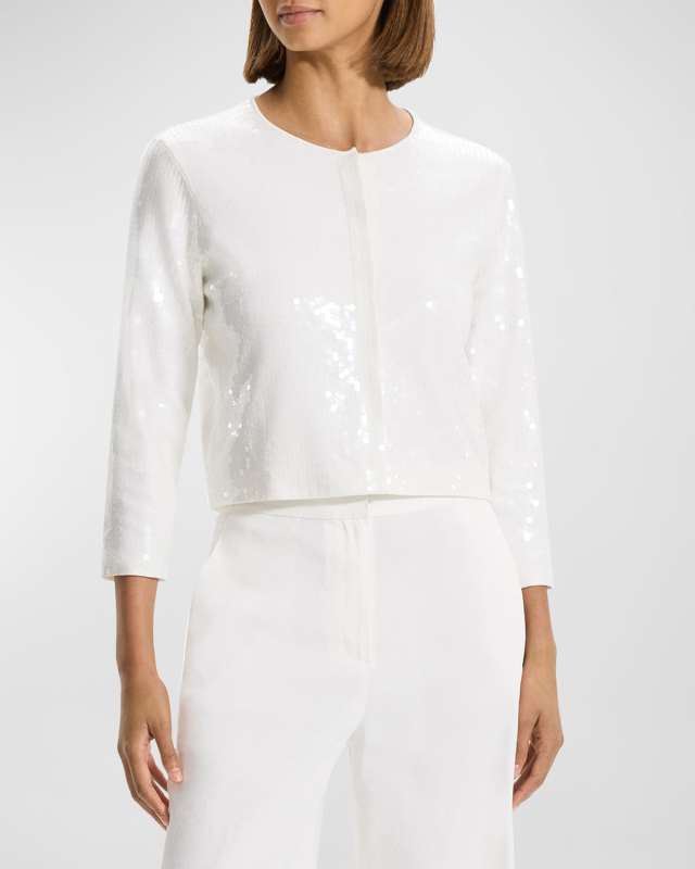 Cropped Sequin Cardigan