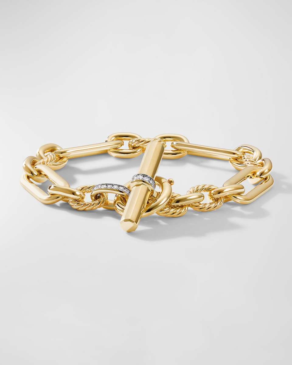 Lexington Chain Bracelet with Diamonds in 18K Gold, 9.8