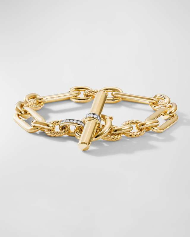 Lexington Chain Bracelet with Diamonds in 18K Gold, 9.8