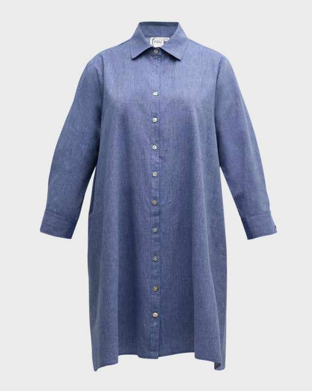 Plus Size Trapeze Oxford Shirtdress