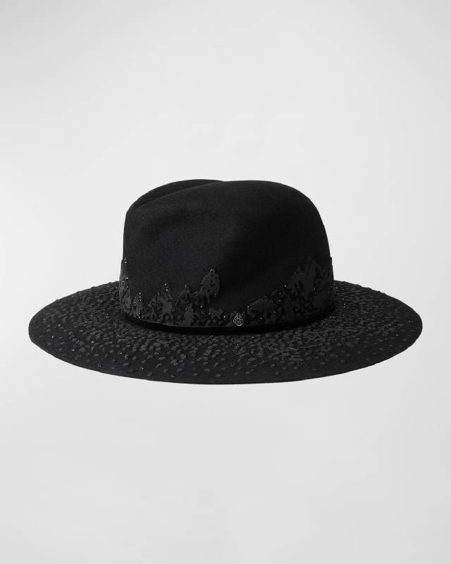 Yoshiko Embellished Wool Felt Fedor