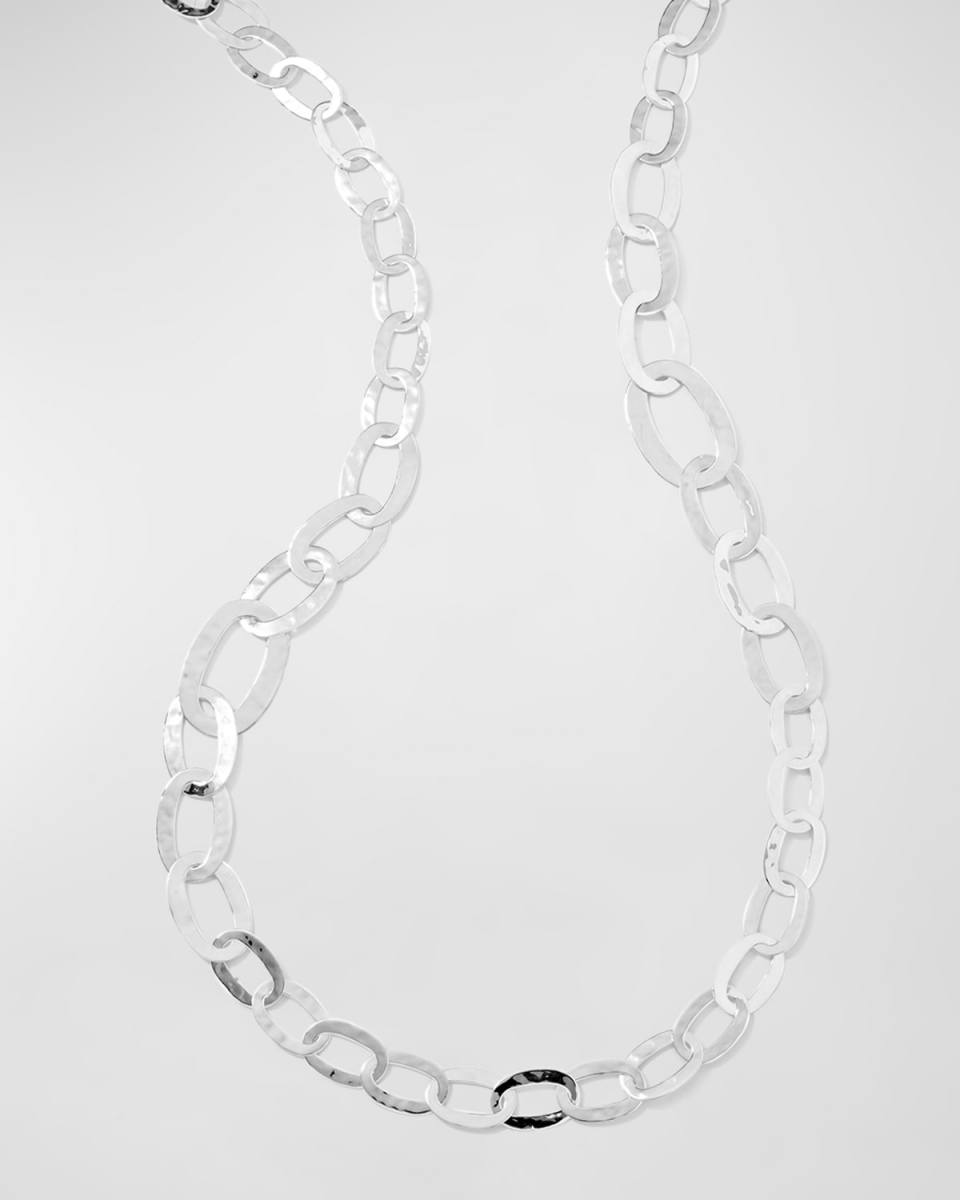 Roma Links Long Chain Necklace in Sterling Silver