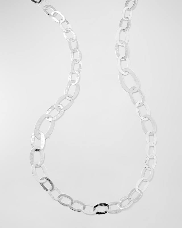 Roma Links Long Chain Necklace in Sterling Silver