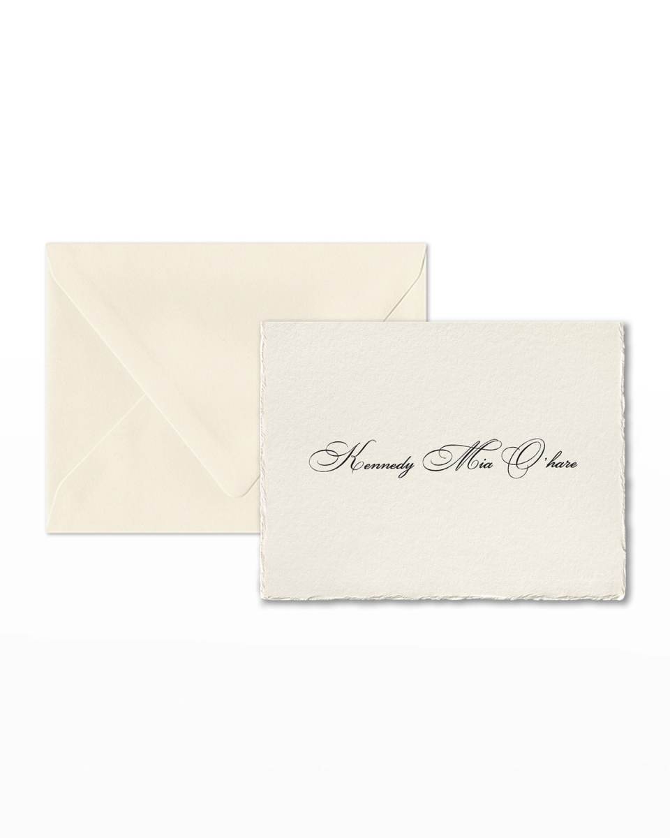 Simply Feather Deckle Folded Note Cards, Set of 25