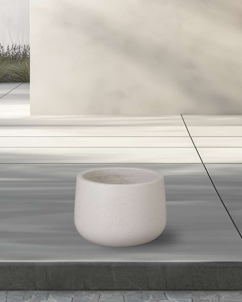 Low Opus Terrazzo White 15" Planter