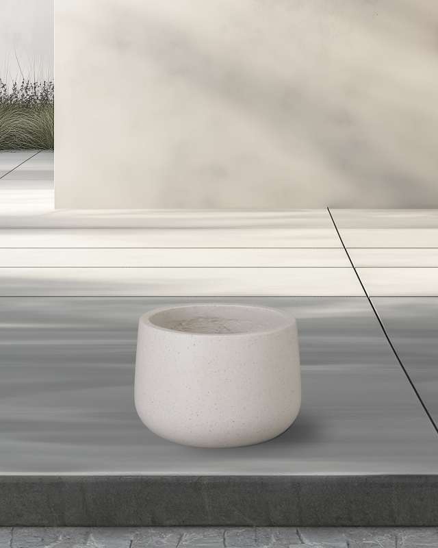 Low Opus Terrazzo White 15" Planter