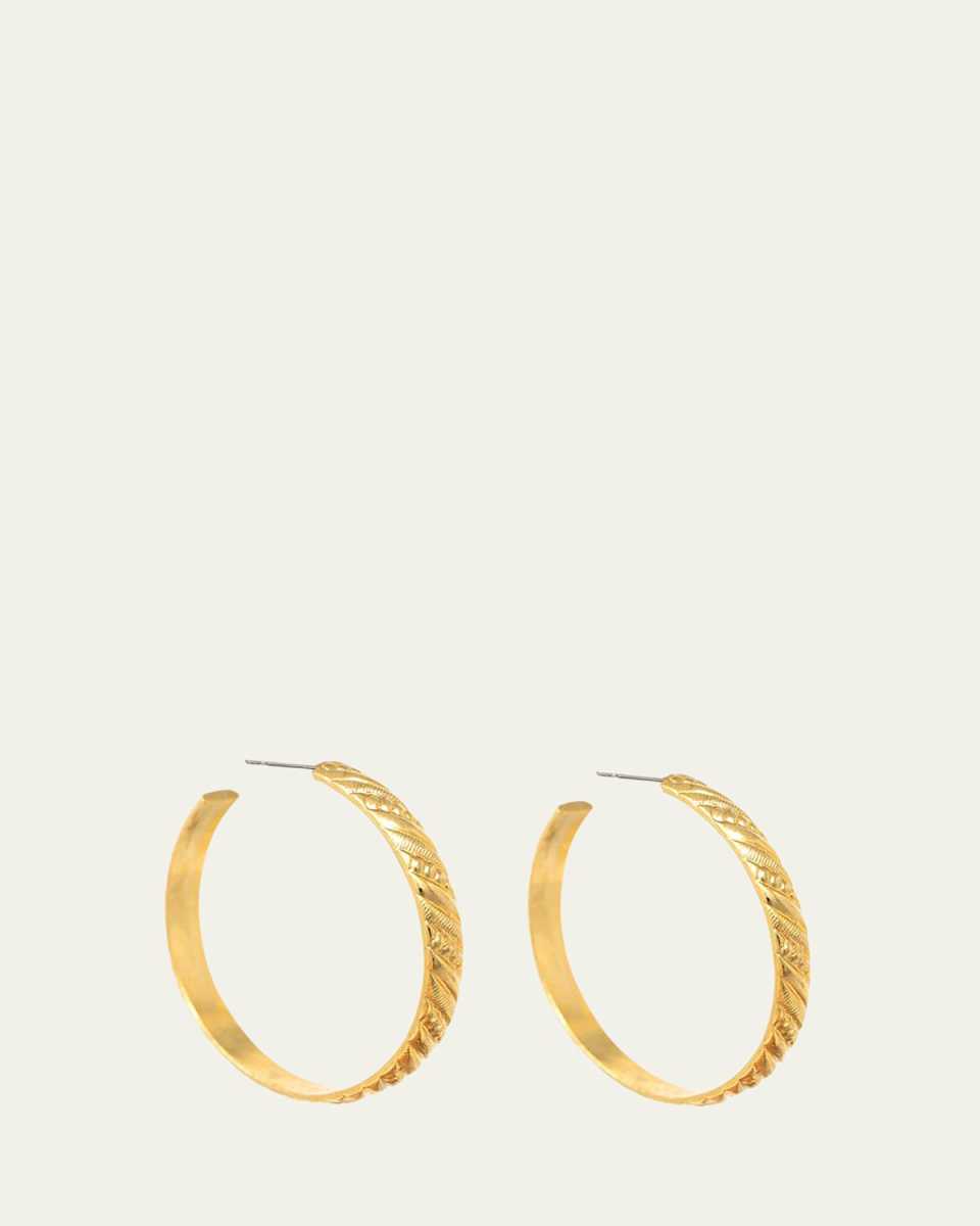 Gold Textured Hoop Earrings