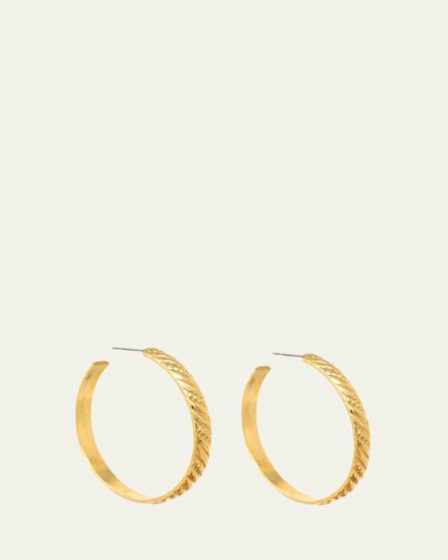Gold Textured Hoop Earrings