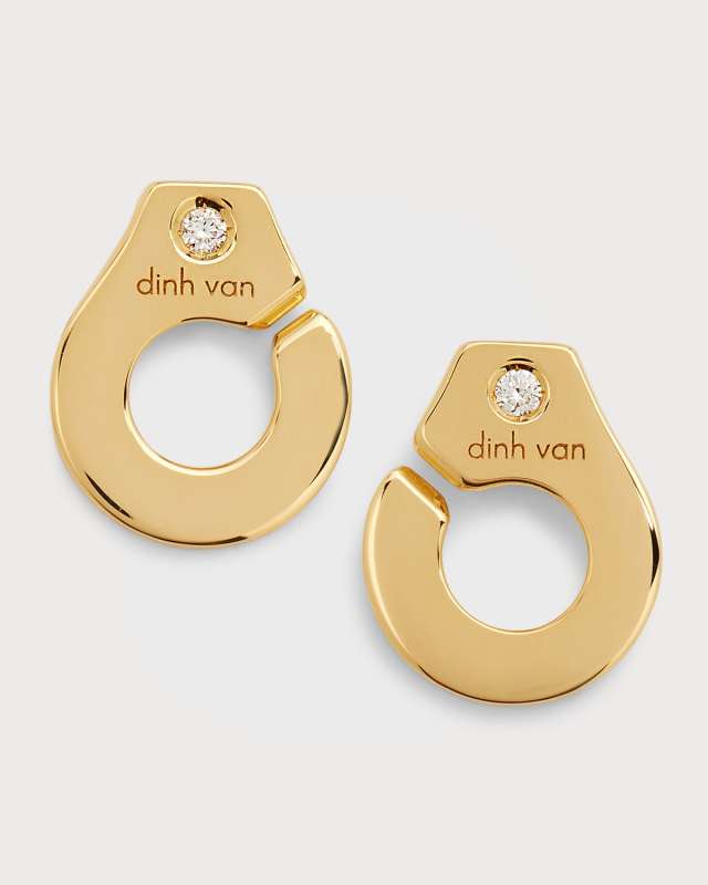 Yellow Gold Menottes R7.5 Stud Earrings with Single Diamonds
