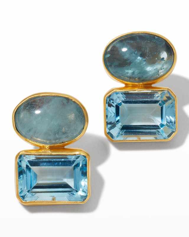 Aquamarine and Blue Topaz Earrings