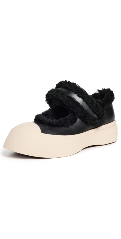 Marni Mj Pablo Shearling Sneakers Black