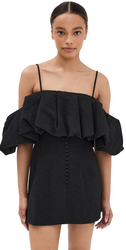 SIMKHAI Puff Mini Dress Black