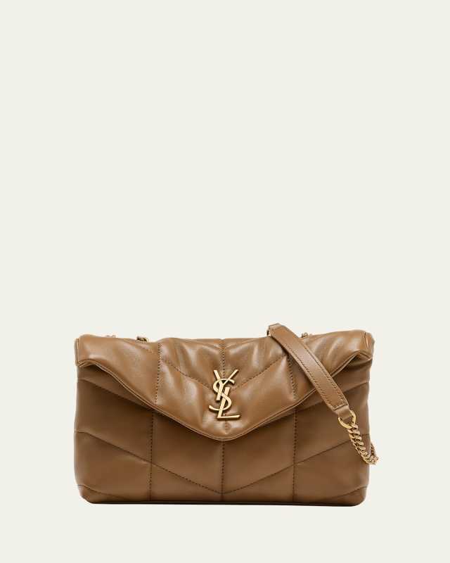 Lou Puffer Toy YSL Shoulder Bag in Quilted Leather
