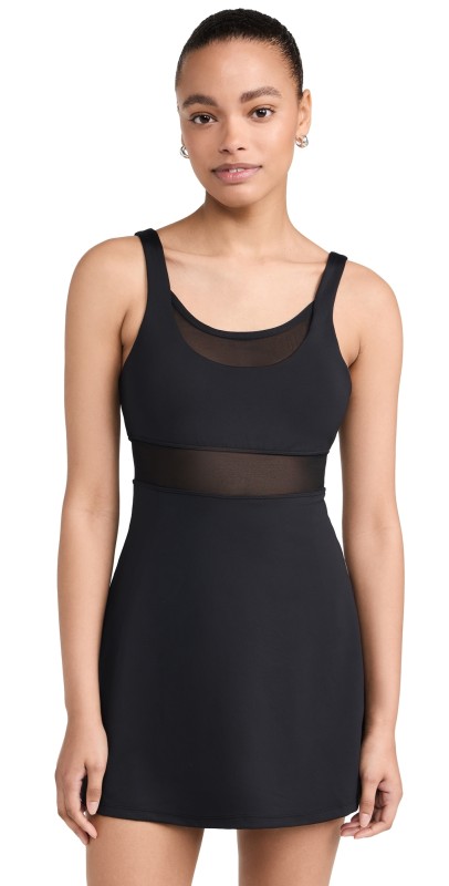 Alo Yoga Airlift Double Tennis Dress Black