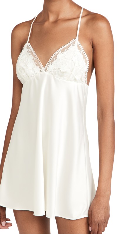 Flora Nikrooz Kylie Charmeuse Chemise Ivory
