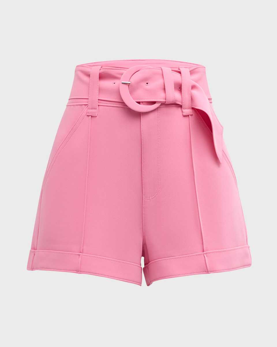 Aldi Belted High-Rise Stitched Shorts