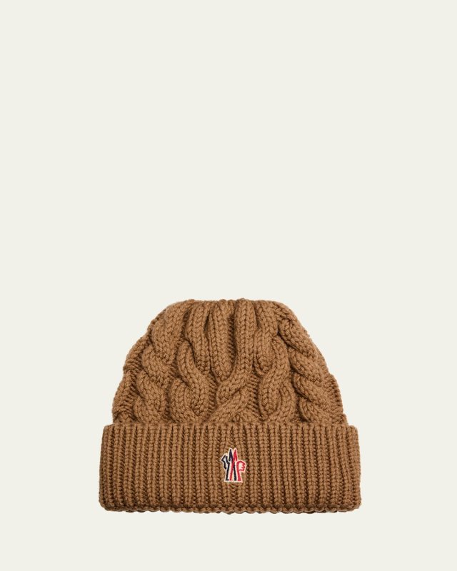 Cable-Knit Wool Beanie