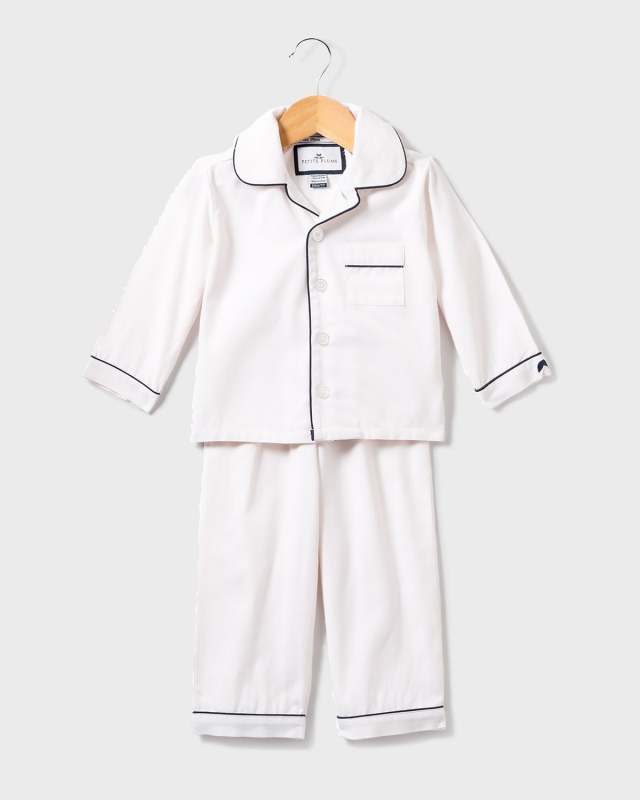 Solid Pajama Set w/ Contrast Piping, Size 6M-14